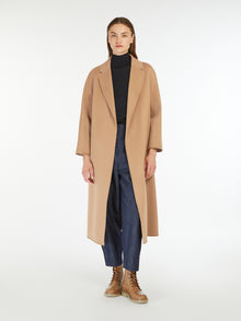 Wool Broadcloth Midi Coat for Women - Camel - Max Mara UAE