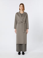 Wool Broadcloth Midi Coat for Women - Medium Grey - Max Mara UAE