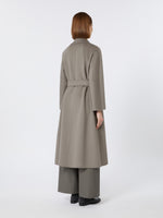 Wool Broadcloth Midi Coat for Women - Medium Grey - Max Mara UAE