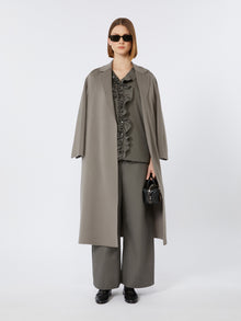 Wool Broadcloth Midi Coat for Women - Medium Grey - Max Mara UAE
