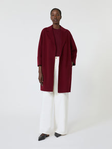Short Double-Faced Wool Coat for Women - Bordeaux - Max Mara UAE