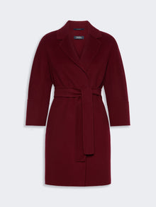 Short Double-Faced Wool Coat for Women - Bordeaux - Max Mara UAE