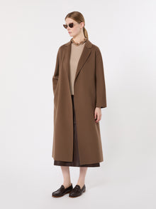 Wool Broadcloth Midi Coat for Women - Mud - Max Mara UAE