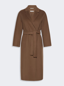 Wool Broadcloth Midi Coat for Women - Mud - Max Mara UAE