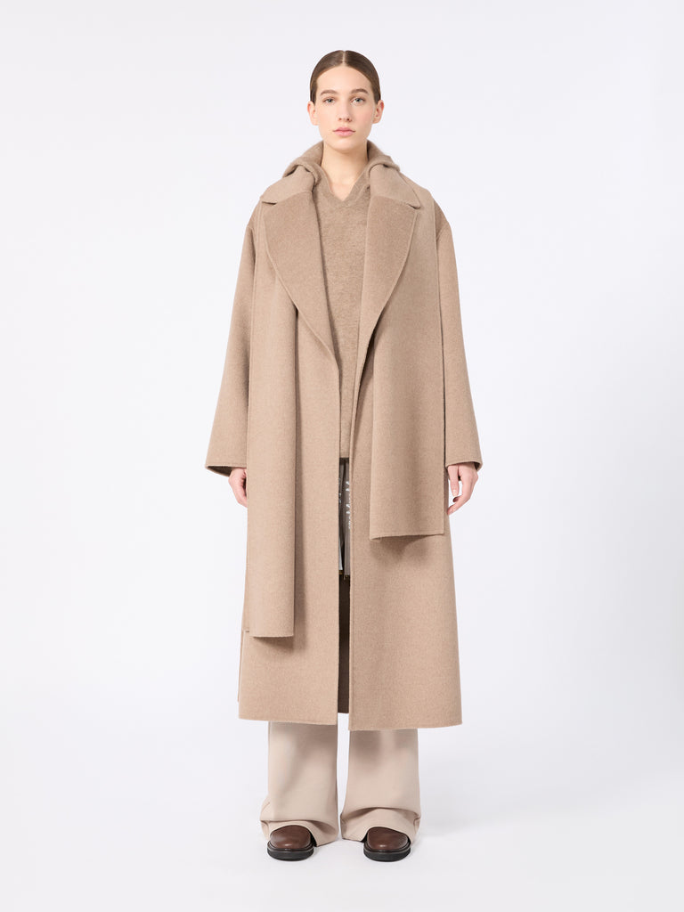 max mara double wool and cashmere robe coat