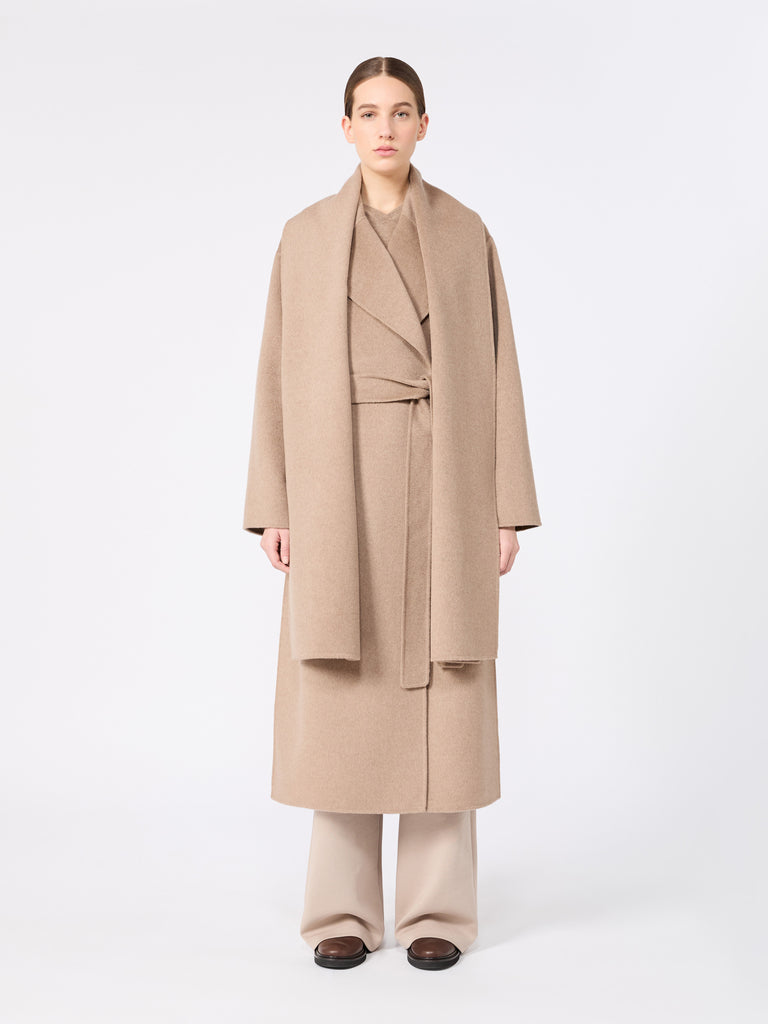 max mara double wool and cashmere robe coat