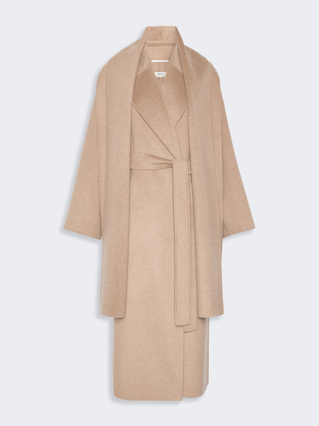 Double Wool And Cashmere Robe Coat for Women - Clay - Max Mara UAE
