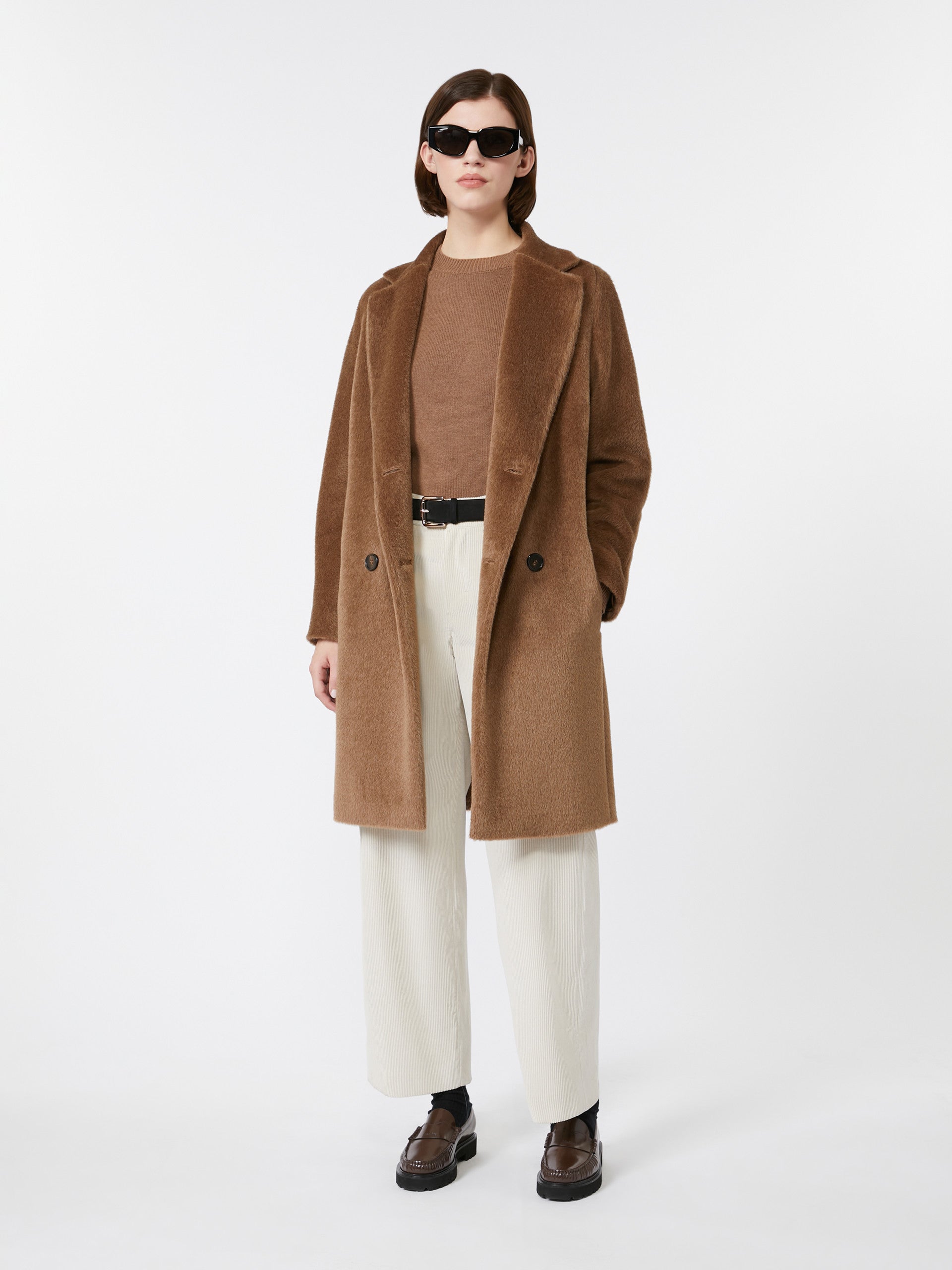 Wool And Alpaca Midi Coat for Women - Camel - Max Mara UAE