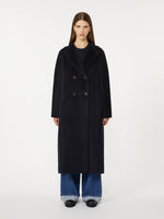 Double-Breasted Wool And Alpaca Coat for Women - Midnightblue - Max Mara UAE