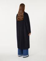 Double-Breasted Wool And Alpaca Coat for Women - Midnightblue - Max Mara UAE