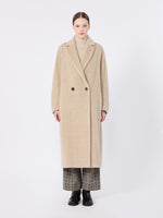max mara double-breasted alpaca and wool coat for women