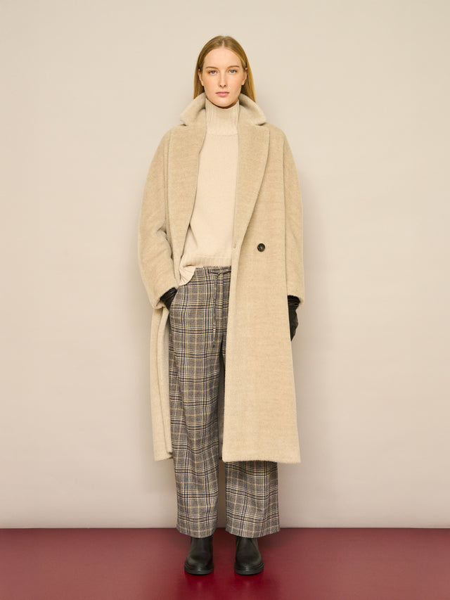 max mara double-breasted alpaca and wool coat for women