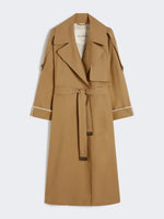 Oversized water-repellent twill trench coat