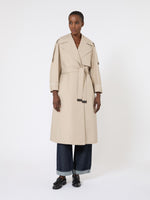Oversized Water-Repellent Twill Trench Coat for Women - Sand - Max Mara UAE