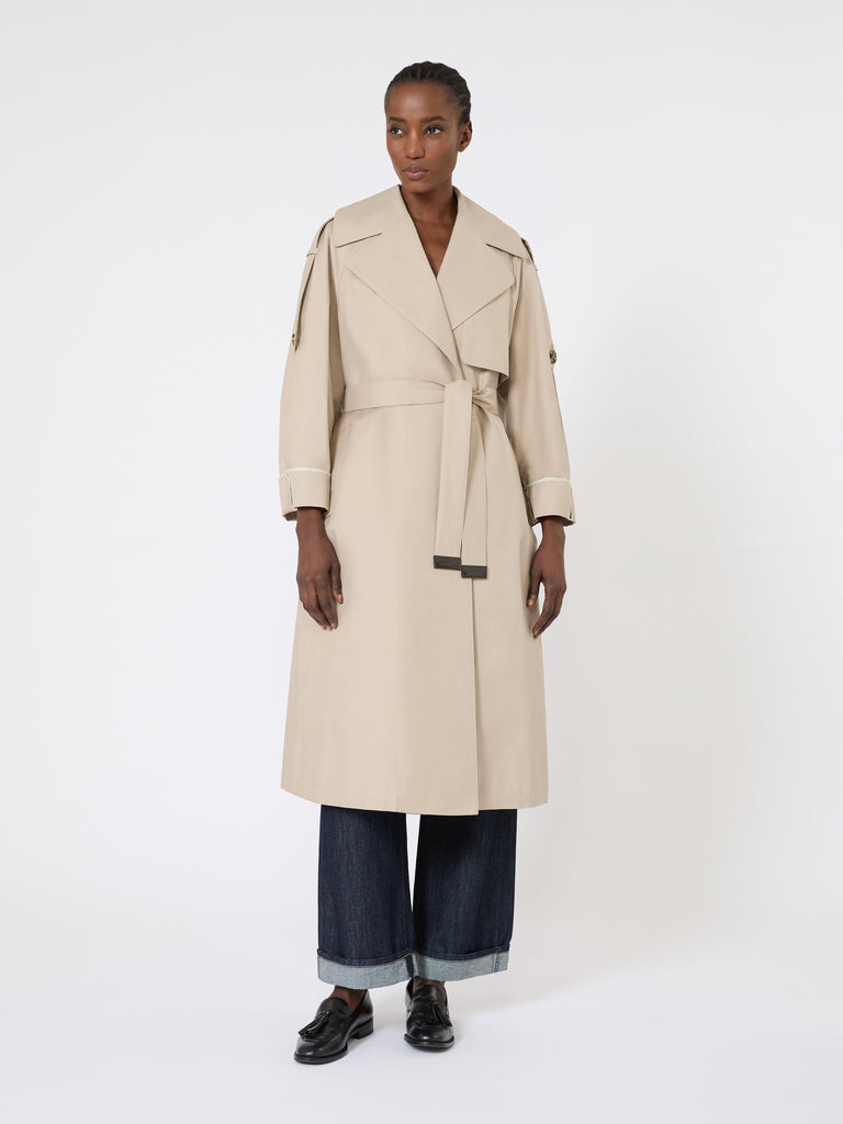 max mara oversized water-repellent twill trench coat