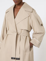 Oversized Water-Repellent Twill Trench Coat for Women - Sand - Max Mara UAE