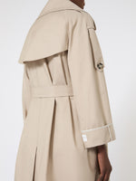 Oversized Water-Repellent Twill Trench Coat for Women - Sand - Max Mara UAE