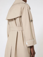 Oversized water-repellent twill trench coat
