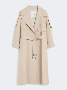 Oversized water-repellent twill trench coat