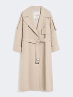 Oversized water-repellent twill trench coat