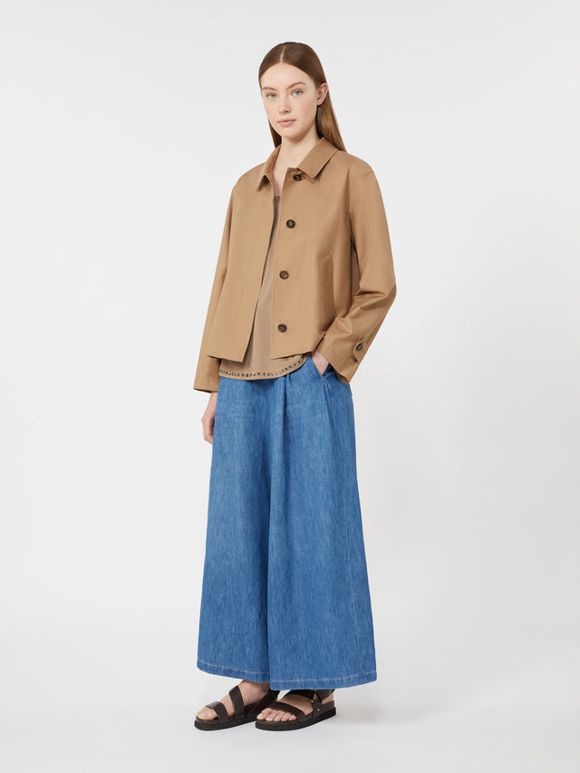 max mara short water-repellent twill trench coat for women