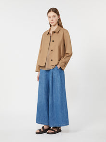 max mara short water-repellent twill trench coat for women