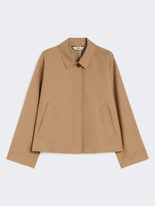max mara short water-repellent twill trench coat for women