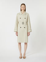 Double-breasted water-repellent twill trench coat