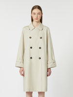 Double-breasted water-repellent twill trench coat