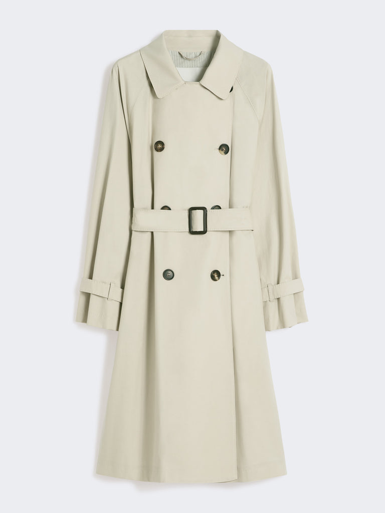 Double-breasted water-repellent twill trench coat