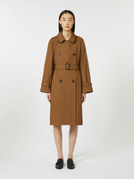 max mara double-breasted water-repellent twill trench coat for women
