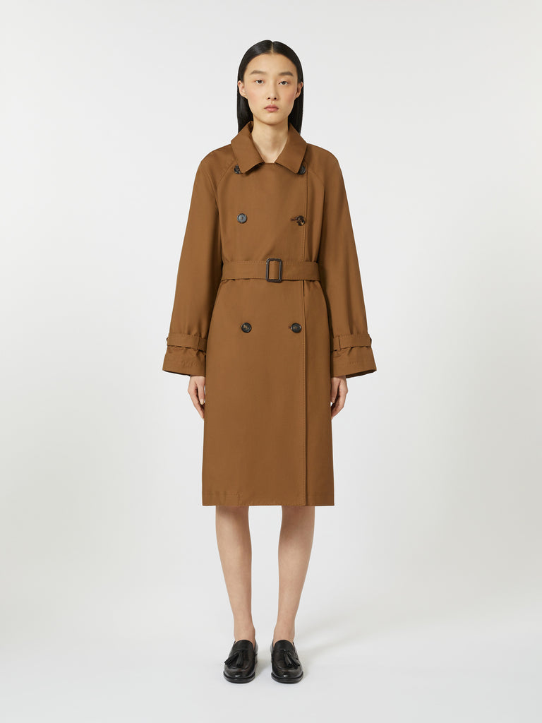 max mara double-breasted water-repellent twill trench coat
