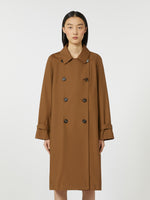 max mara double-breasted water-repellent twill trench coat for women