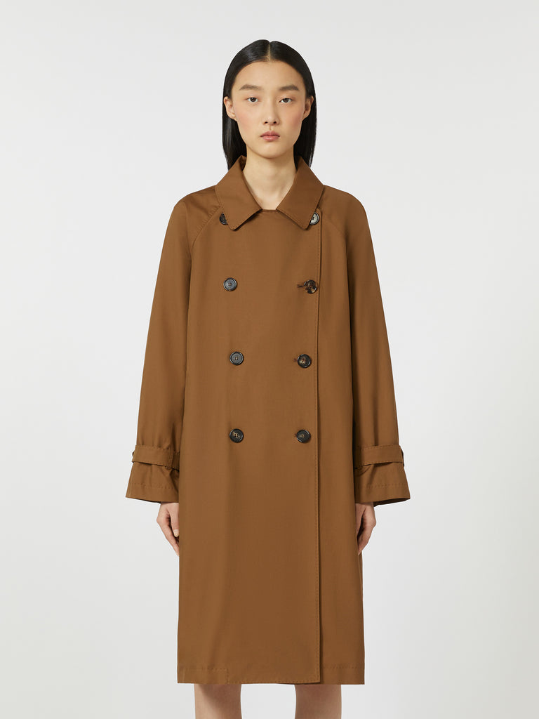 max mara double-breasted water-repellent twill trench coat