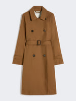 max mara double-breasted water-repellent twill trench coat for women