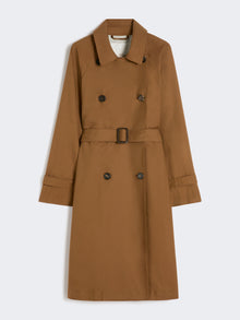 Double-breasted water-repellent twill trench coat