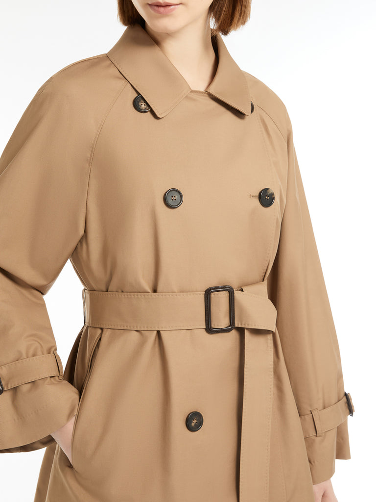 max mara water-repellent twill midi trench coat