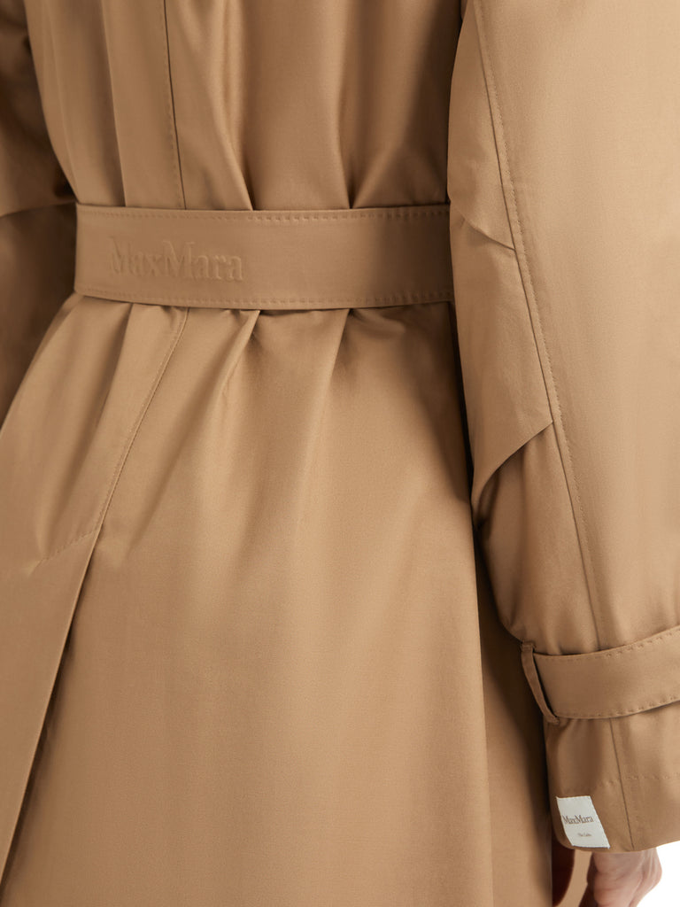 max mara water-repellent twill midi trench coat