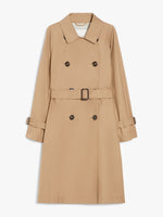 Water-Repellent Twill Midi Trench Coat for Women - Camel - Max Mara UAE