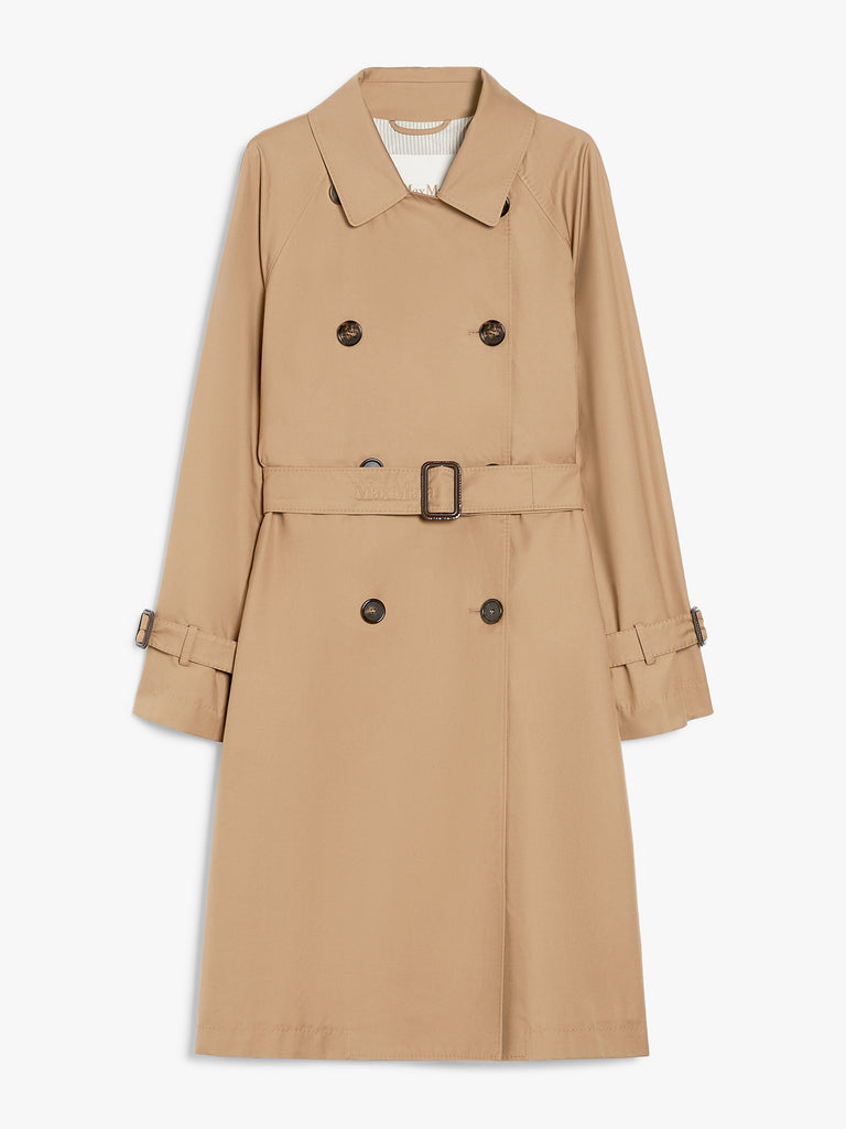 max mara water-repellent twill midi trench coat