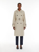 Double-Breasted Trench Coat In Water-Repellent Jacquard for Women - Black - Max Mara UAE