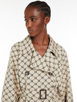 Double-Breasted Trench Coat In Water-Repellent Jacquard for Women - Black - Max Mara UAE