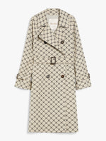 Double-Breasted Trench Coat In Water-Repellent Jacquard for Women - Black - Max Mara UAE