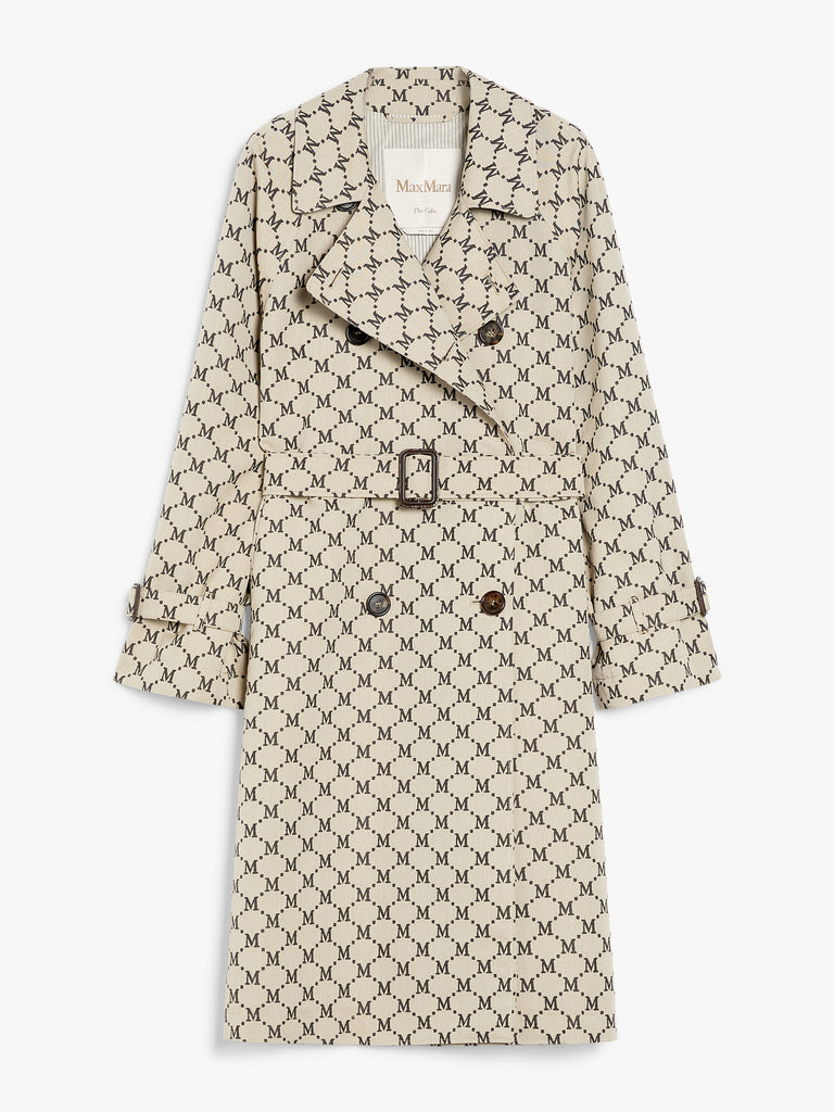 max mara double-breasted trench coat in water-repellent jacquard