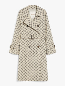 Double-Breasted Trench Coat In Water-Repellent Jacquard for Women - Black - Max Mara UAE