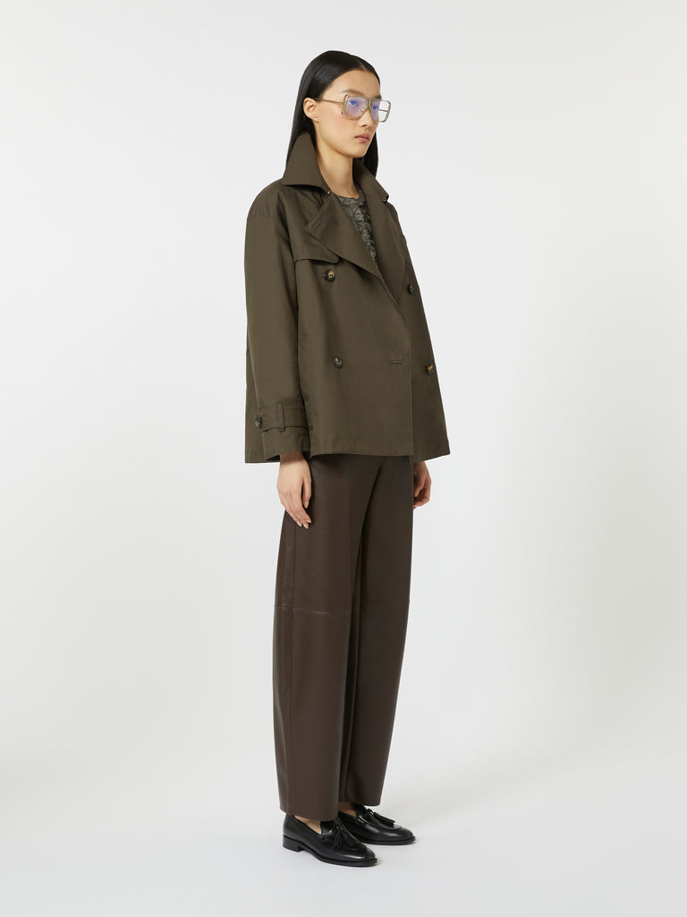max mara double-breasted water-repellent cotton trench coat