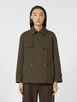 max mara double-breasted water-repellent cotton trench coat for women