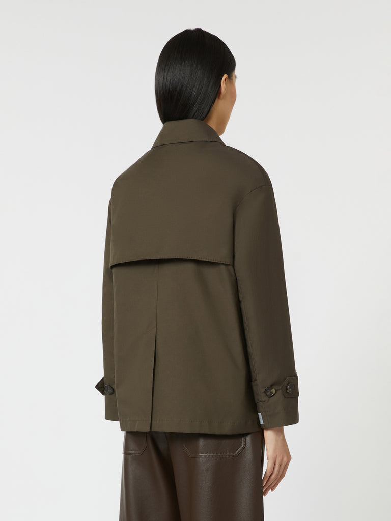 max mara double-breasted water-repellent cotton trench coat
