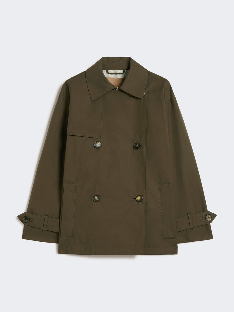 max mara double-breasted water-repellent cotton trench coat