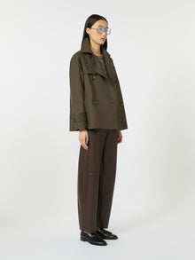max mara double-breasted water-repellent cotton trench coat for women